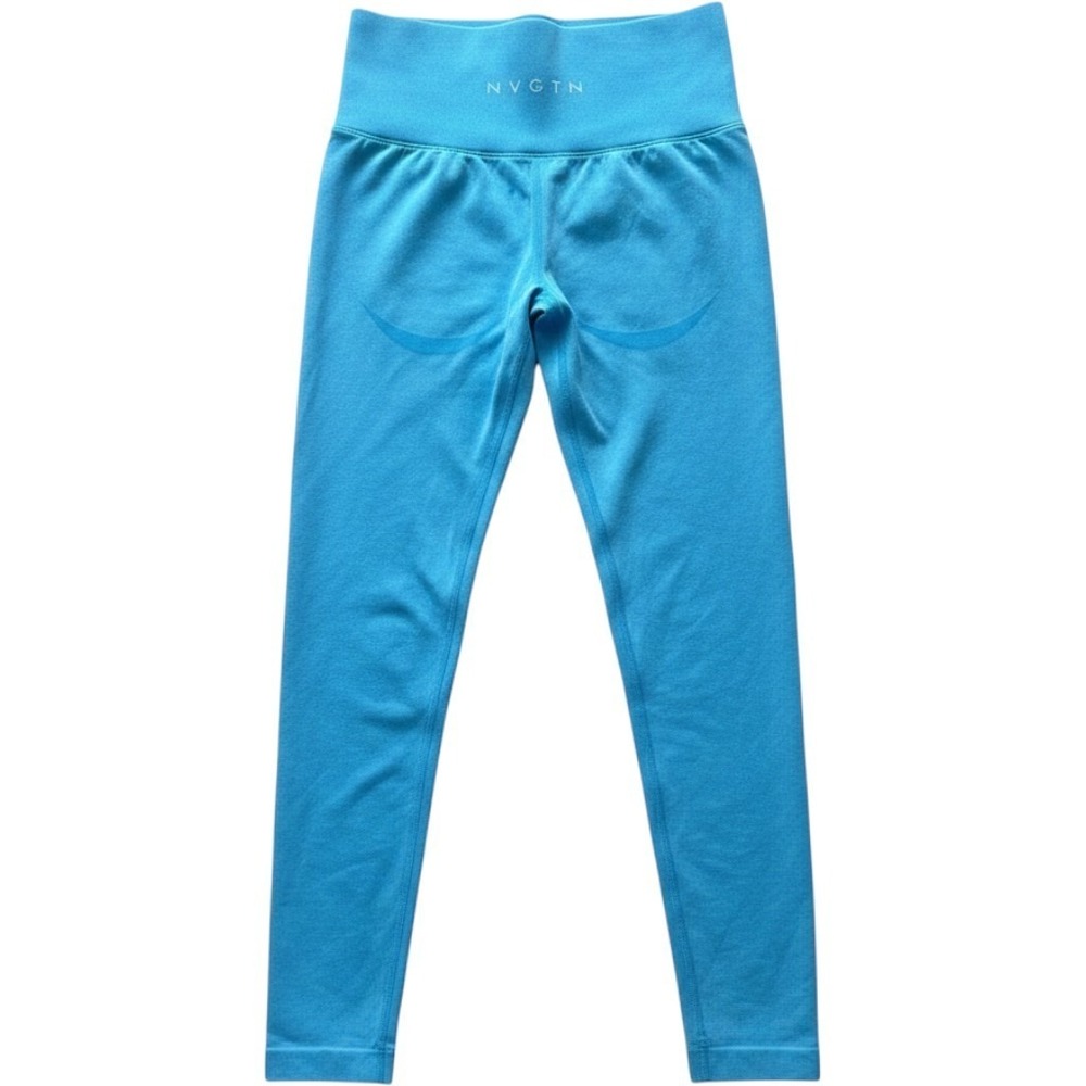 NVGTN Womens Seamless High Waisted Contour Leggings Turquoise Blue XS